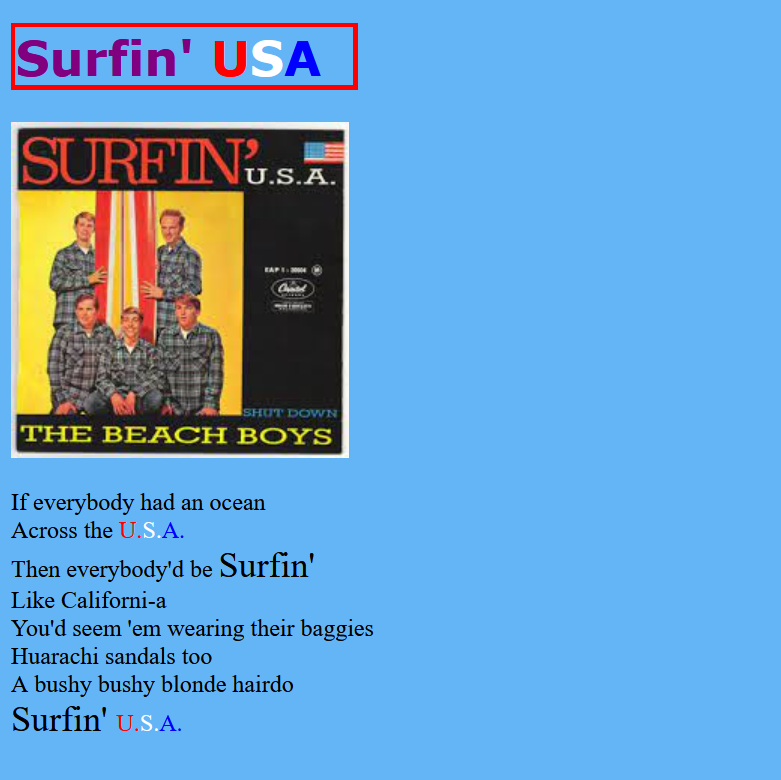 preview of surfin usa site